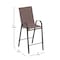 Flash Furniture Brown Outdoor Stack Barstools w/ Flex Material, 2PK 2-JJ-092H-B-GG - alternate 10